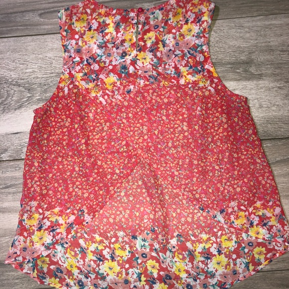 Sheer, Floral Delia’s Tank Top w/ Open Back EUC - Picture 2 of 3